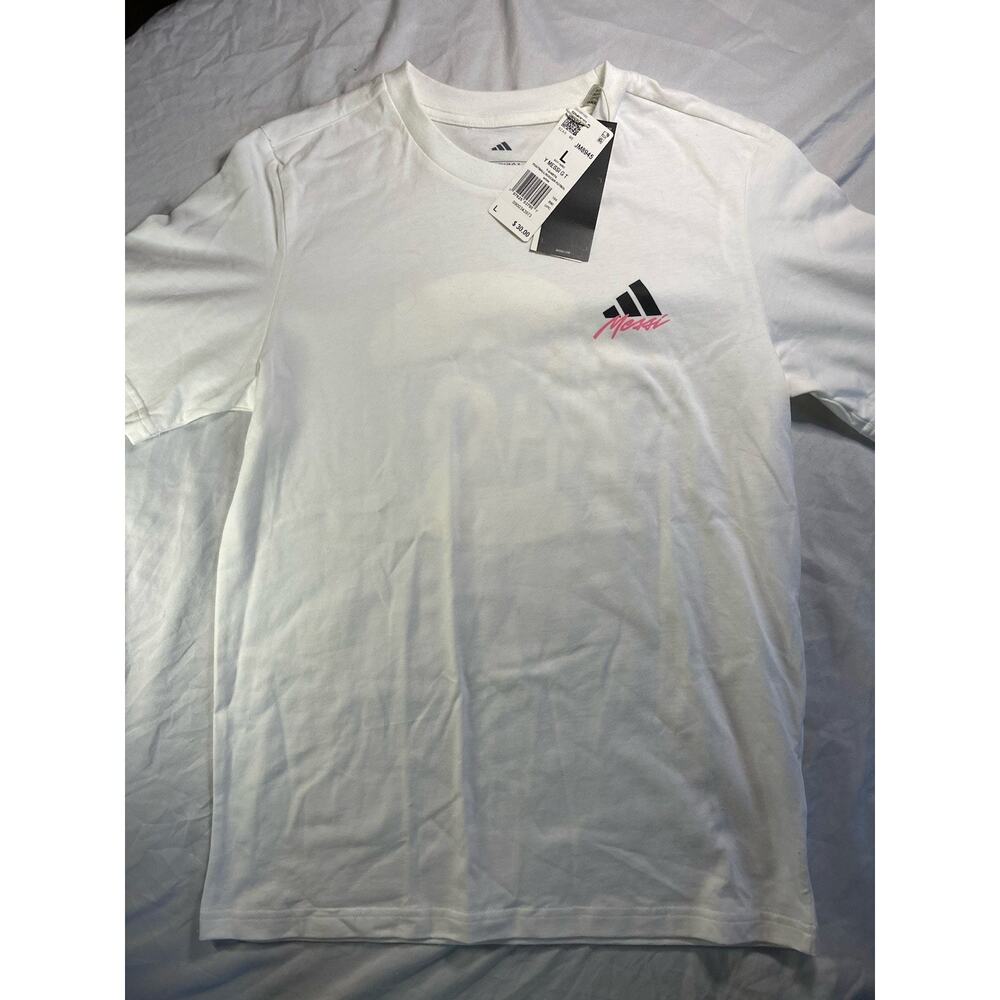 Adidas Messi Flamingo Graphic T-Shirt White Men’s Large NWT Soccer